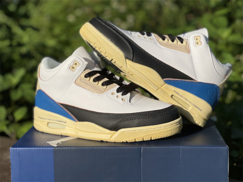 Ragment x X Air Jordan 3 Fujiwara Alliance_ Bailan color scheme_ Item number_ DA3595-100_ full code shipment 40--46-66552e60